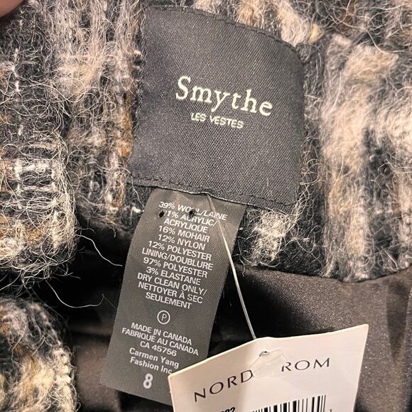 NWT Smythe Mohair Wool Cropped Blazer in Winter Plaid Sz 8 MSRP $595 - Picture 4 of 9